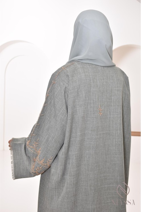 Abaya kimono Dubai green for Muslim women, special occasion hijabi