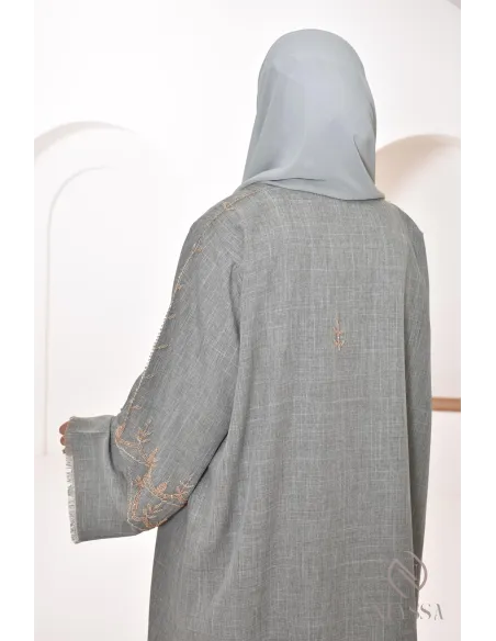 Abaya Kimono Dubai grün für muslimische Frauen, besonderer Anlass