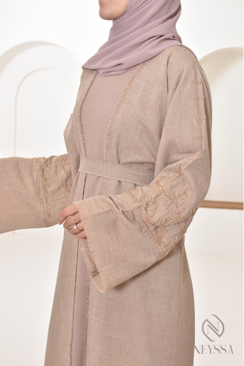 Abaya Kimono Dubai Latte Konfektion in den Emiraten, hohe Qualität