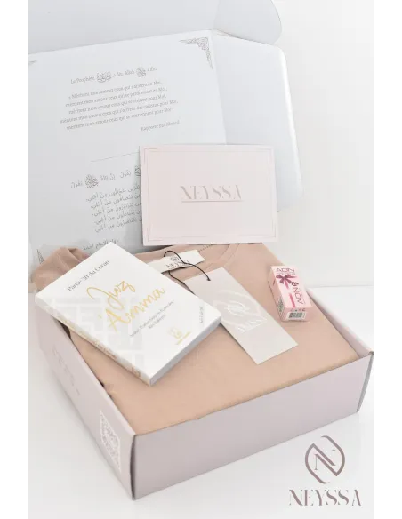 Box femme musulmane cadeau prêt à offrir, abaya longue khimar en jazz