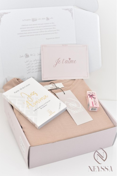 Box femme musulmane cadeau prêt à offrir, abaya longue khimar en jazz