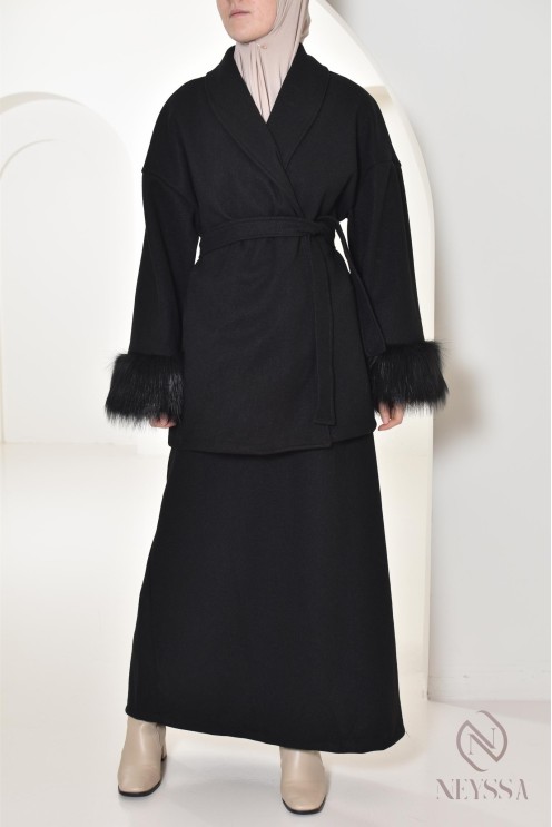 Ensemble Veste Et Jupe Madame Zaza Of Marseille Taille 38 - Gris, Très Bon état
