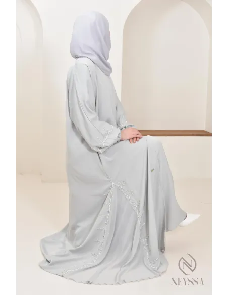 Lange Abaya Dubai für Frauen mit Puffärmeln, Aid 2025 Outfit