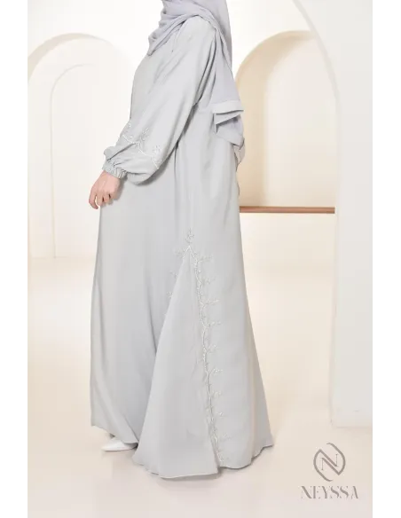 Women's long Dubai abaya with puffed sleeves, Aid 2025 outfit