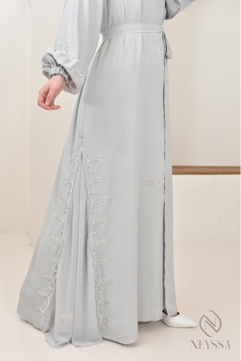 Abaya longue Dubaï pour femme à manches bouffantes, tenue Aid 2025