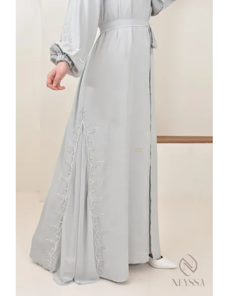 Women's long Dubai abaya with puffed sleeves, Aid 2025 outfit