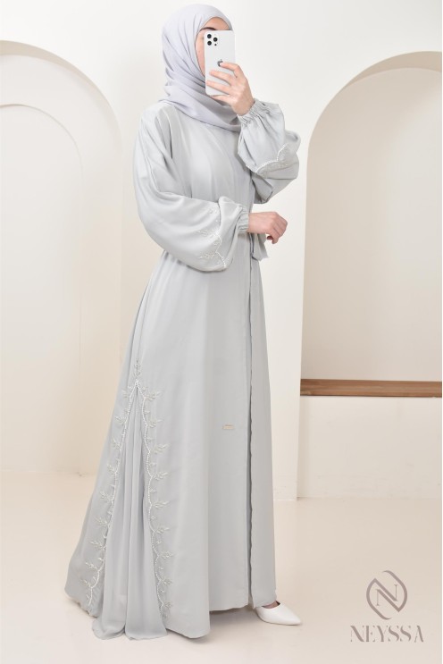 Women's long Dubai abaya with puffed sleeves, Aid 2025 outfit