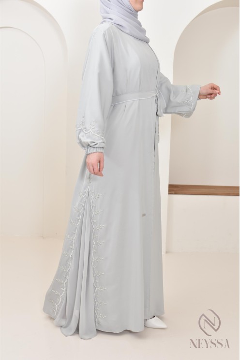 Abaya longue Dubaï pour femme à manches bouffantes, tenue Aid 2025