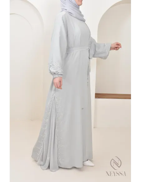 Women's long Dubai abaya with puffed sleeves, Aid 2025 outfit