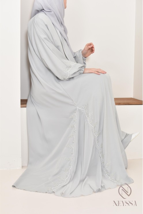 Abaya longue Dubaï pour femme à manches bouffantes, tenue Aid 2025