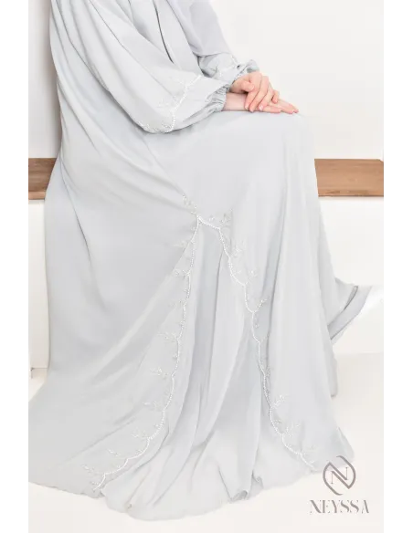 Women's long Dubai abaya with puffed sleeves, Aid 2025 outfit