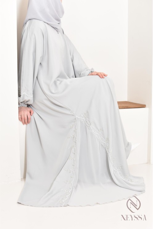 Lange Abaya Dubai für Frauen mit Puffärmeln, Aid 2025 Outfit