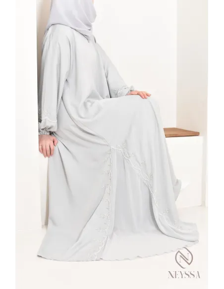 Women's long Dubai abaya with puffed sleeves, Aid 2025 outfit