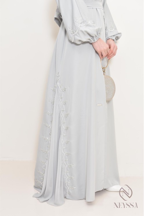 Abaya longue Dubaï pour femme à manches bouffantes, tenue Aid 2025