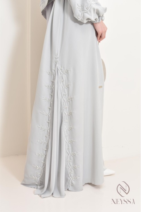 Abaya longue Dubaï pour femme à manches bouffantes, tenue Aid 2025