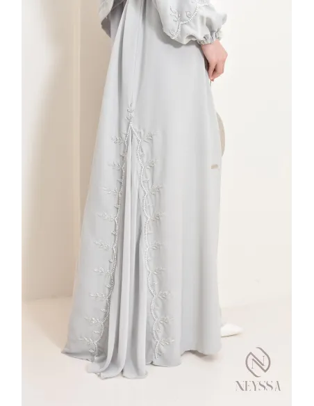 Women's long Dubai abaya with puffed sleeves, Aid 2025 outfit