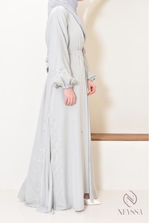 Women's long Dubai abaya with puffed sleeves, Aid 2025 outfit