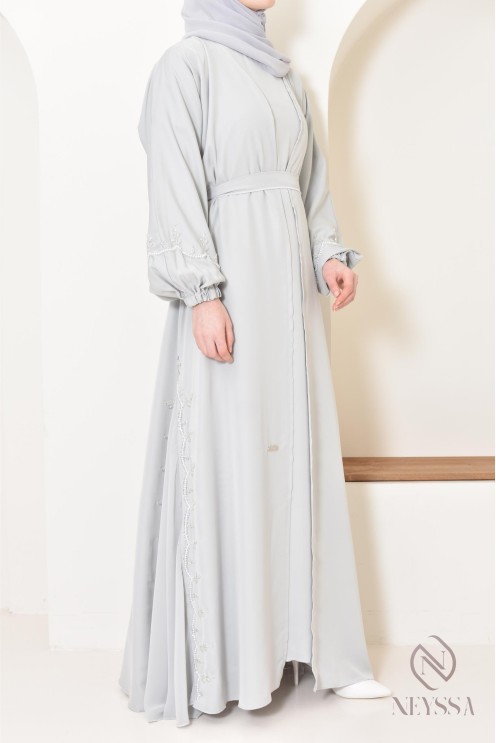 Women's long Dubai abaya with puffed sleeves, Aid 2025 outfit