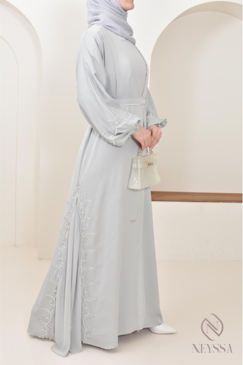 Women's long Dubai abaya with puffed sleeves, Aid 2025 outfit