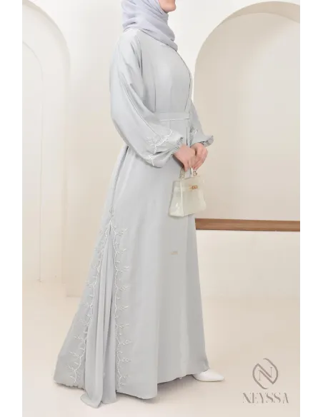 Abaya longue Dubaï pour femme à manches bouffantes, tenue Aid 2025