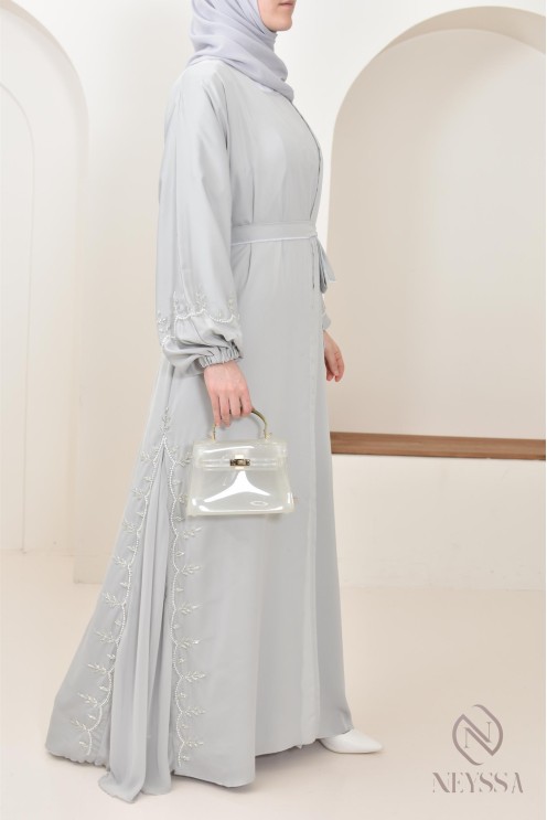 Abaya longue Dubaï pour femme à manches bouffantes, tenue Aid 2025