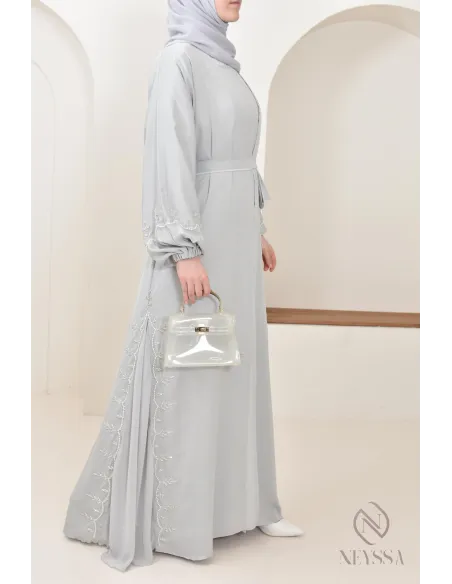 Women's long Dubai abaya with puffed sleeves, Aid 2025 outfit