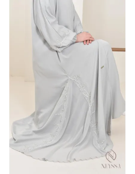 Women's long Dubai abaya with puffed sleeves, Aid 2025 outfit