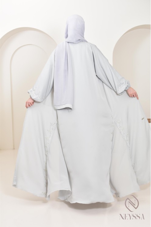 Lange Abaya Dubai für Frauen mit Puffärmeln, Aid 2025 Outfit