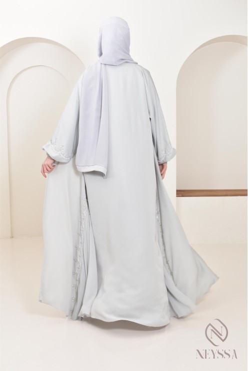 Women's long Dubai abaya with puffed sleeves, Aid 2025 outfit