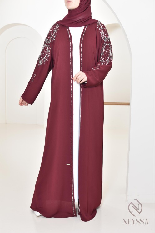 Abaya Dubai Kimono-Stil für Frauen Hijabi, Aid 2025 Outfit