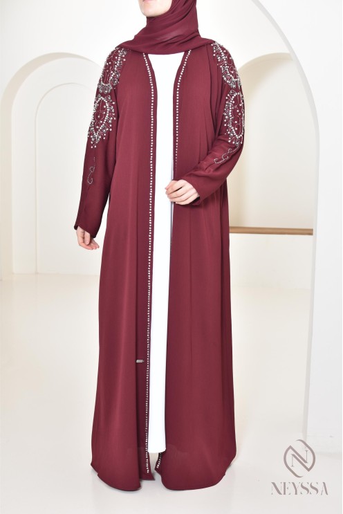 Abaya Dubaï kimono style for women hijabi, Aid 2025 outfit