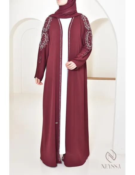 Abaya Dubaï style kimono pour femme hijabi, tenue Aid 2025