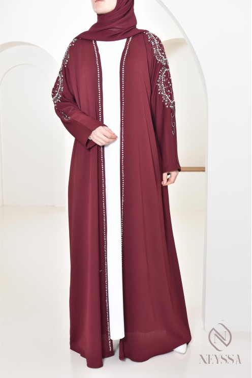 Abaya Dubai Kimono-Stil für Frauen Hijabi, Aid 2025 Outfit