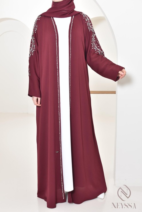 Abaya Dubaï kimono style for women hijabi, Aid 2025 outfit