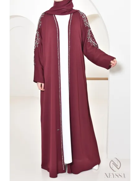 Abaya Dubaï style kimono pour femme hijabi, tenue Aid 2025
