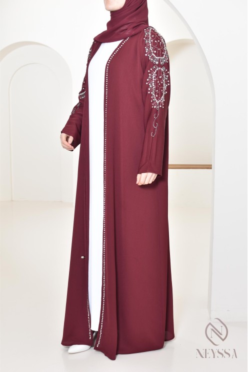 Abaya Dubaï kimono style for women hijabi, Aid 2025 outfit