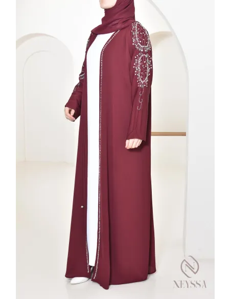 Abaya Dubaï style kimono pour femme hijabi, tenue Aid 2025