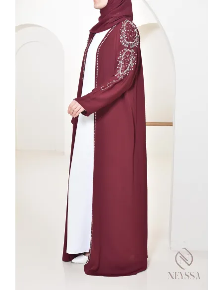 Abaya Dubaï style kimono pour femme hijabi, tenue Aid 2025