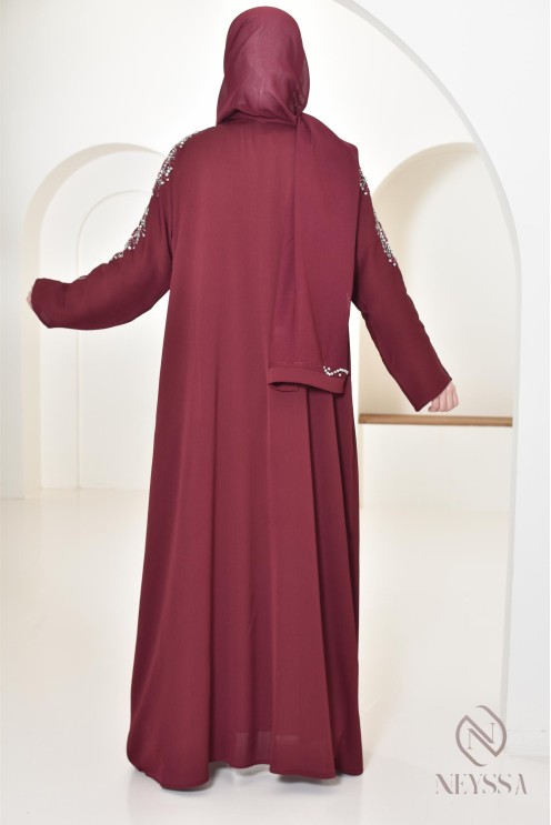 Abaya Dubaï style kimono pour femme hijabi, tenue Aid 2025