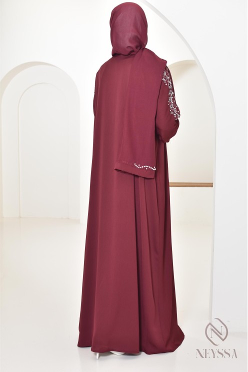 Abaya Dubaï style kimono pour femme hijabi, tenue Aid 2025