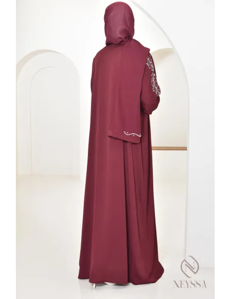 Abaya Dubaï kimono style for women hijabi, Aid 2025 outfit