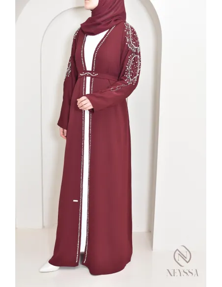 Abaya Dubaï kimono style for women hijabi, Aid 2025 outfit