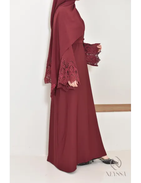 Abaya Dubaï longue femme musulmane Bordeaux. Tenue Aid 2025 hijabi