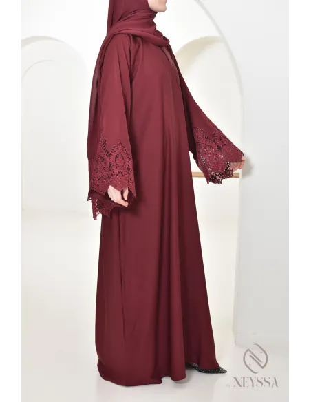 Abaya Dubaï longue femme musulmane Bordeaux. Tenue Aid 2025 hijabi