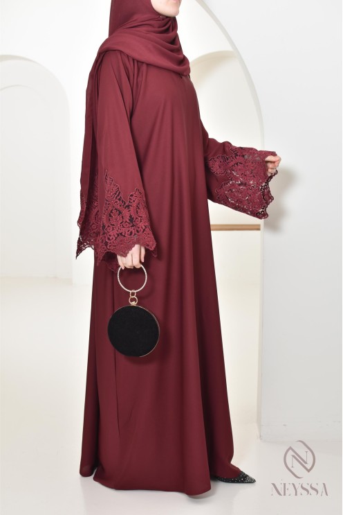 Abaya Dubai long muslim woman Bordeaux. Aid 2025 hijabi outfit