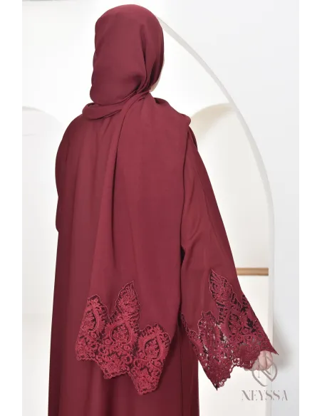 Abaya Dubaï longue femme musulmane Bordeaux. Tenue Aid 2025 hijabi