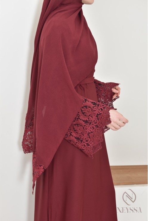 Abaya Dubaï longue femme musulmane Bordeaux. Tenue Aid 2025 hijabi