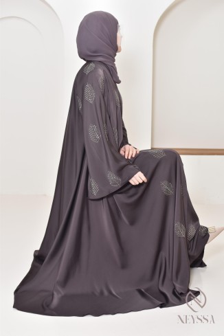 Dubai long rhinestone abaya for Muslim women, Aid 2025 outfit