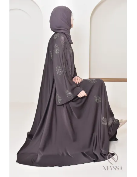 Abaya Dubai à strass longue pour femme musulmane, tenue Aid 2025