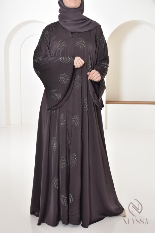 Dubai long rhinestone abaya for Muslim women, Aid 2025 outfit